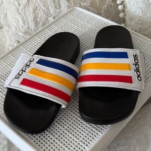 Adidas Multicolor Striped Slides